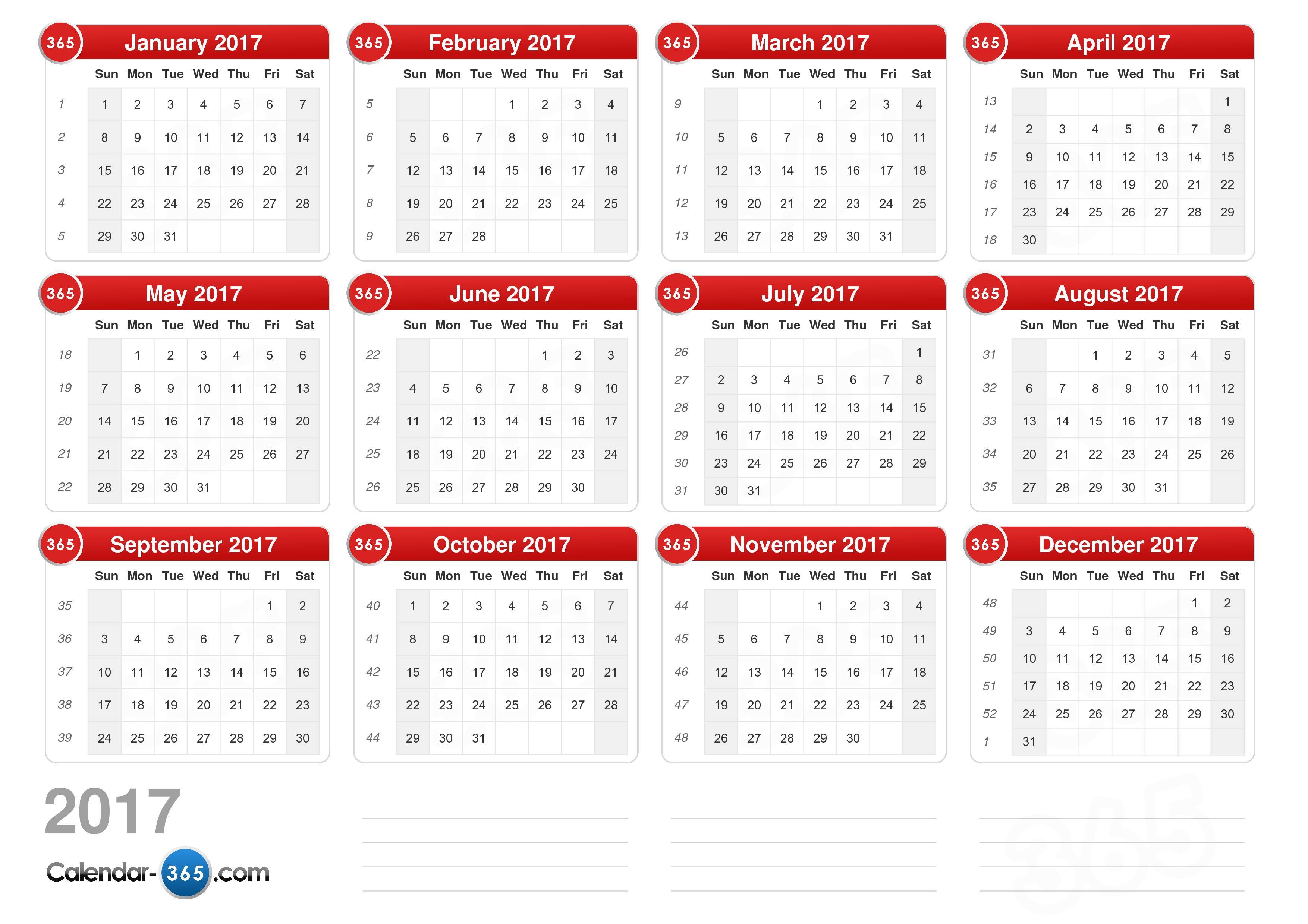 2017 Calendar