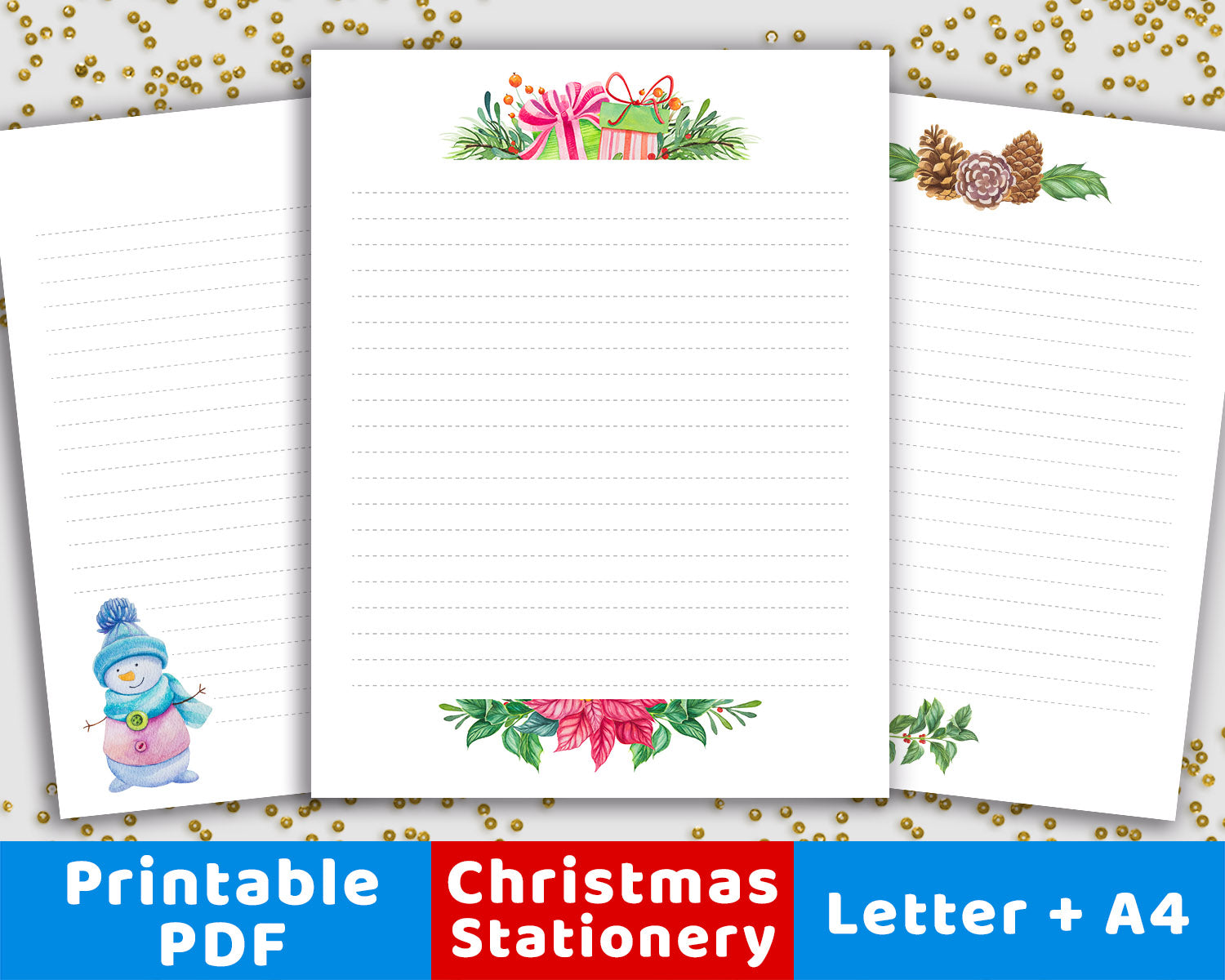 3 Christmas Stationery Printables