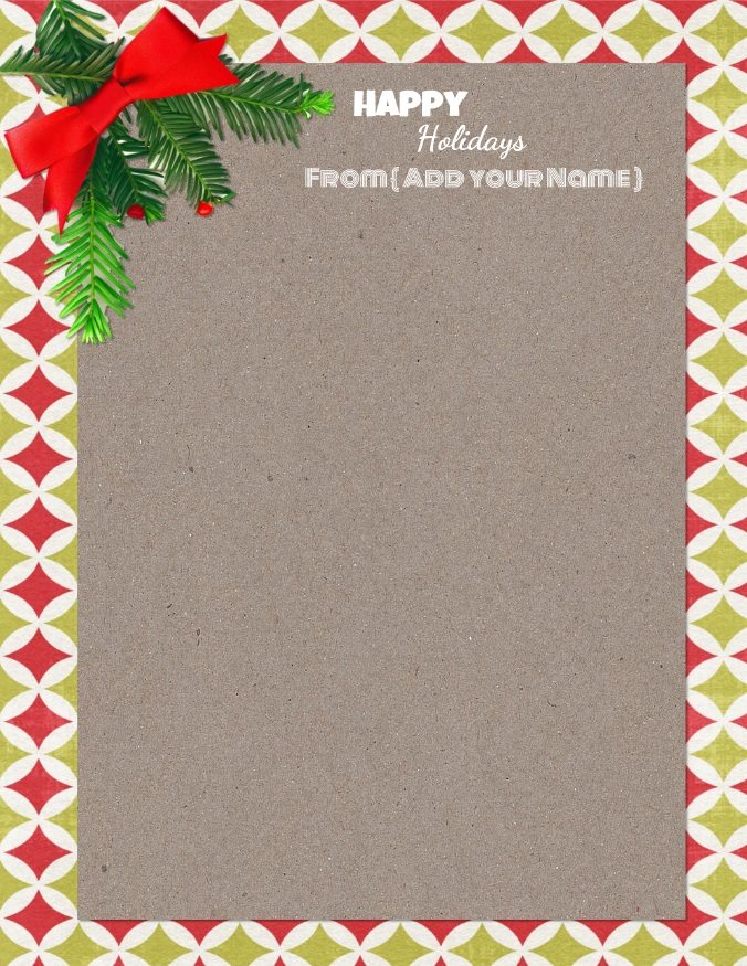 printable holiday stationery