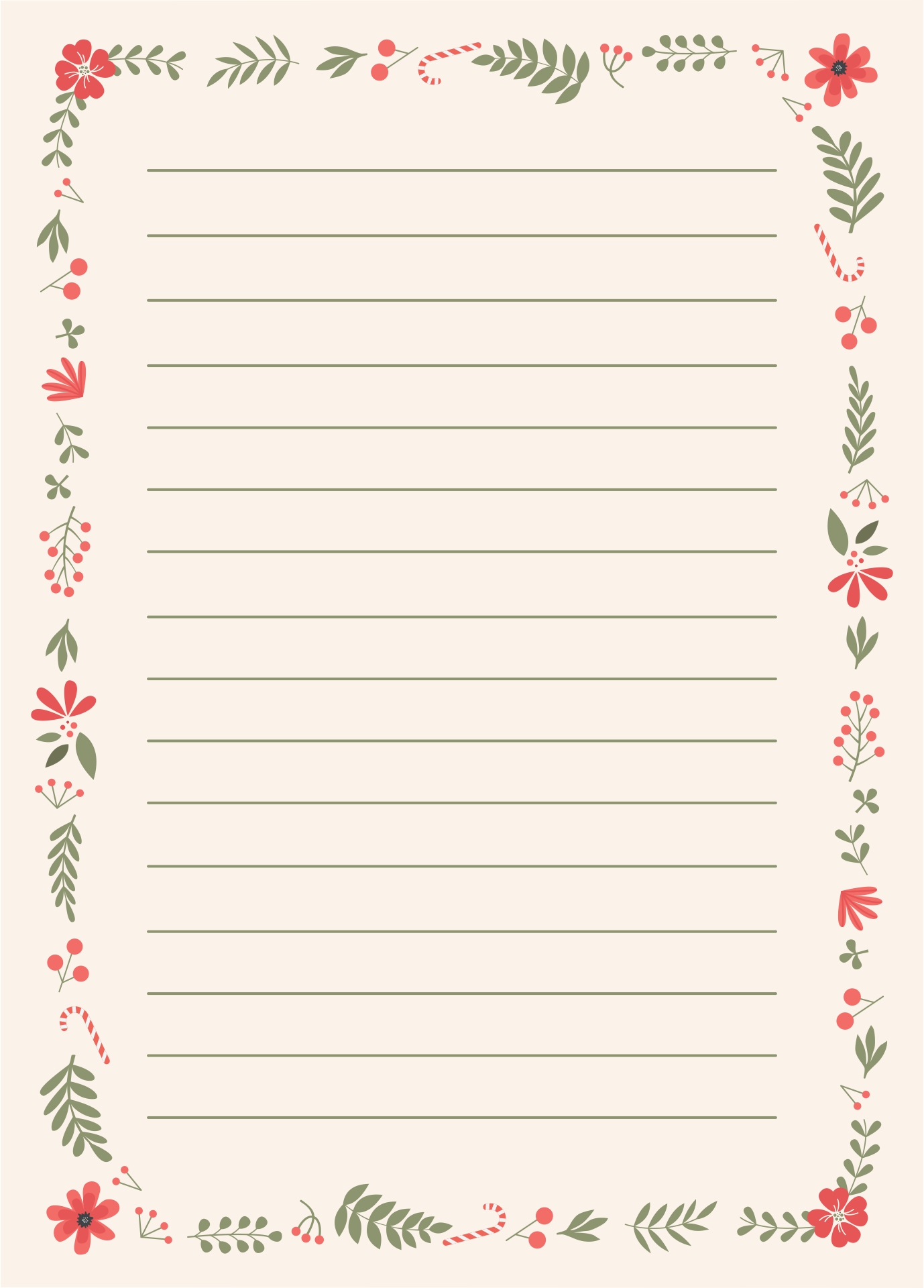 printable holiday stationery