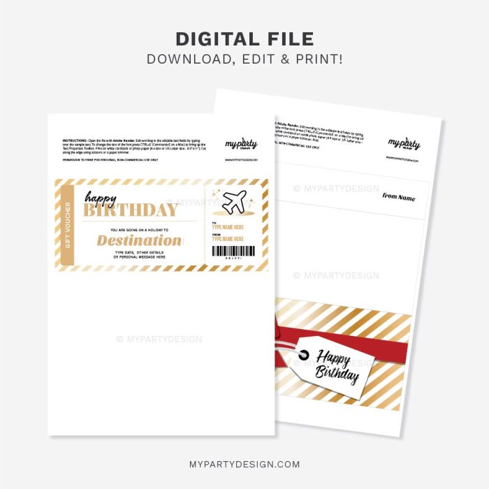 Holiday Gift Voucher Template, Printable PDF - My Party Design