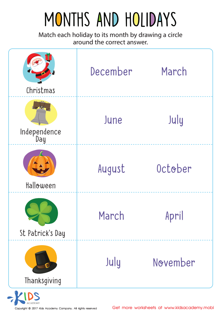 printable holiday worksheet