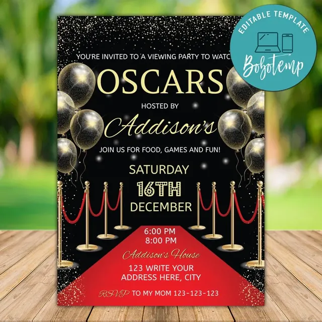printable hollywood invitation templates