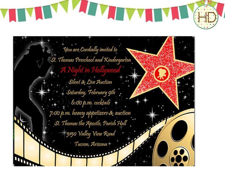 Hollywood Party Invitation - Mickey Mouse Invitations Templates