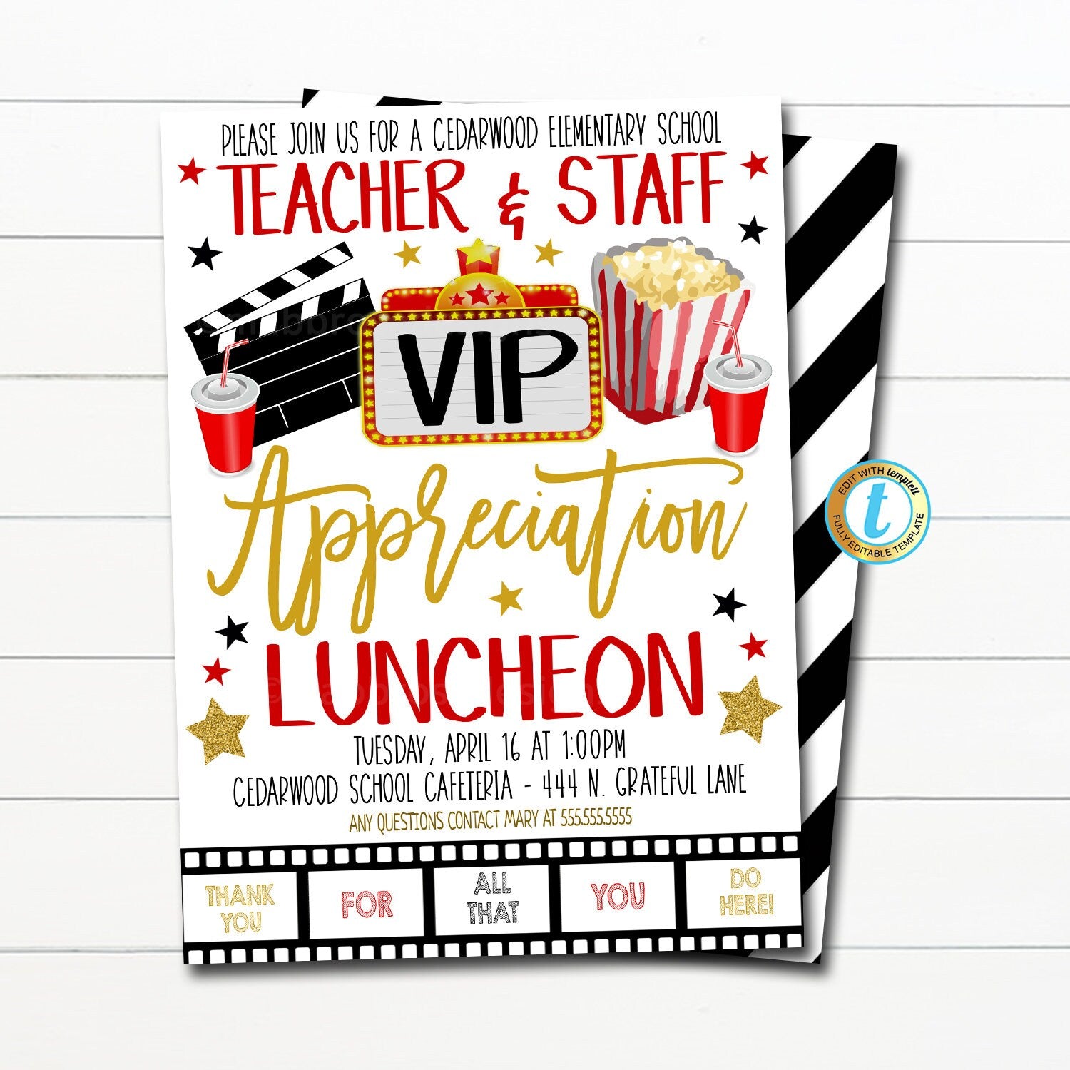 printable hollywood invitation templates