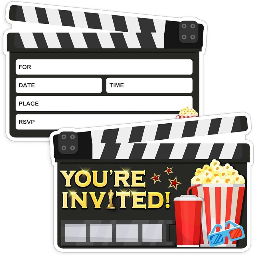 Amazon.com : 30 Movie Party Invitations with Envelopes - Perfect ...