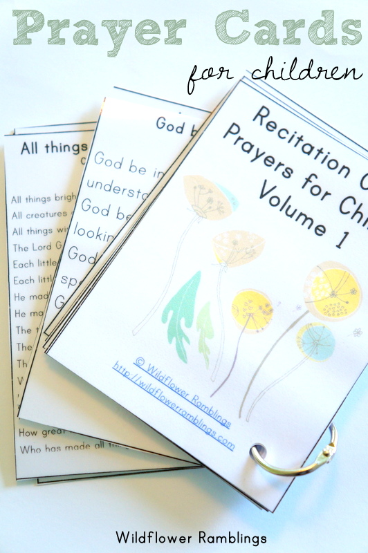 Prayer Cards for Children {free printable!} - Wildflower Ramblings
