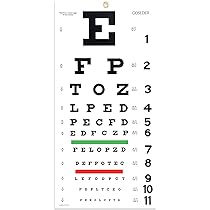 Amazon.com: Snellen Eye Chart, Eye Charts for Eye Exams 20 Feet 22 ...