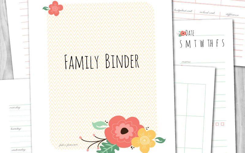 printable home organization binder