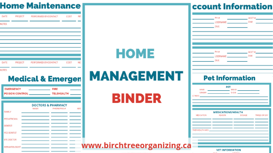 BirchTree Organizing | Get Organized With a Home Management Binder