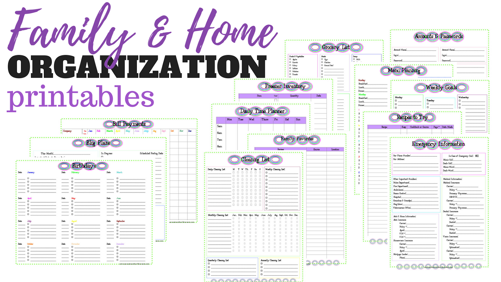 Family and Home Organization Binder Printables | Sew Simple Home