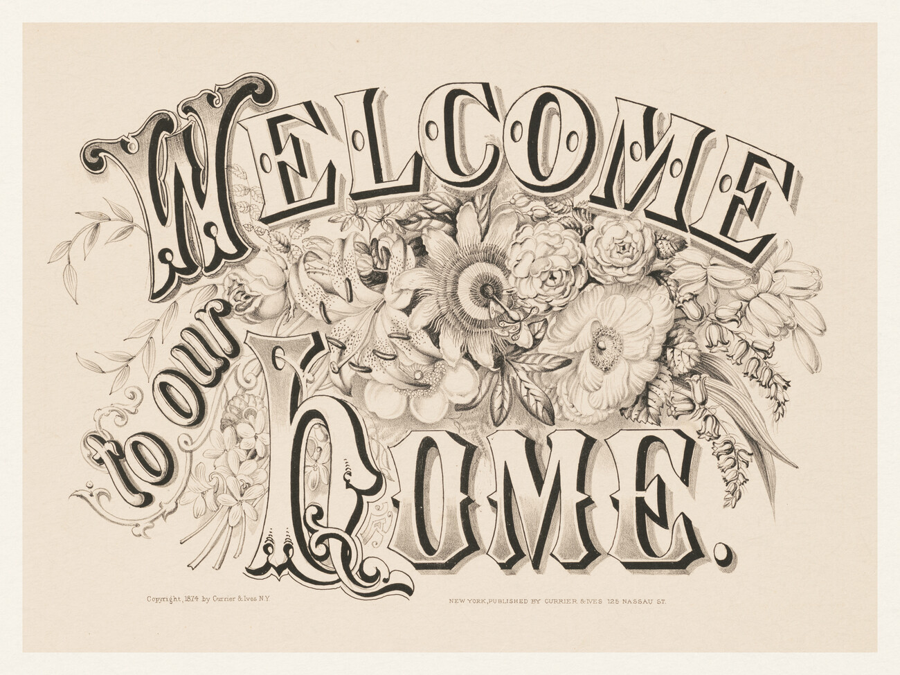 Welcome to our Home (Rustic Farmhouse Vintage Lithograph) - Retro ...