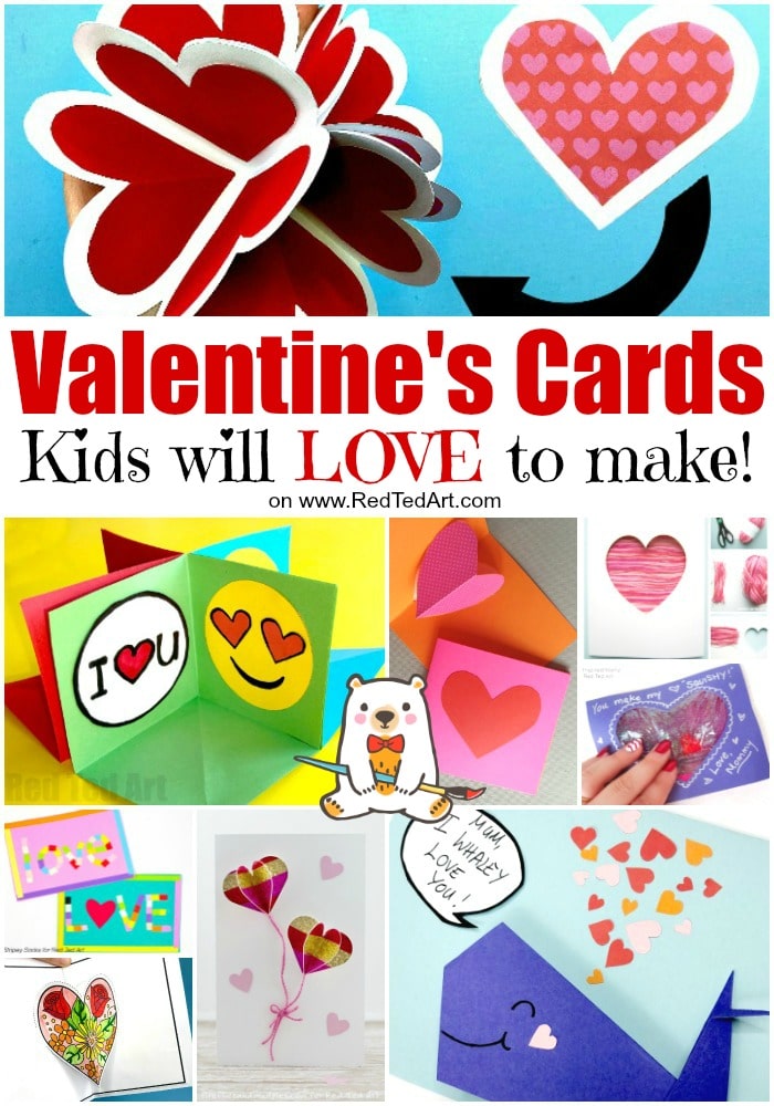40+ Easy Valentines Cards for Kids - Red Ted Art - Kids Crafts