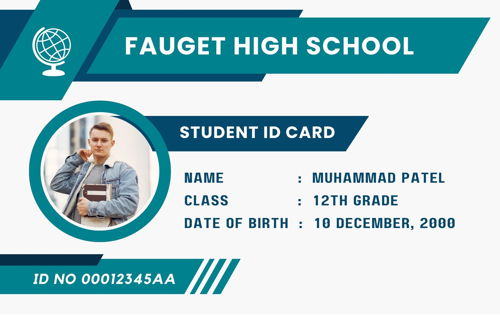 Editable Homeschool Teacher ID Card Template Printable Student ID Card 