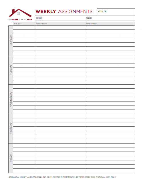 printable homeschool planner 2018