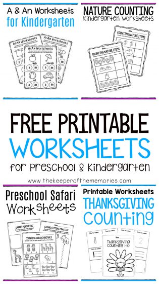 Free Printable Worksheets for Preschool &  Kindergarten - The ...