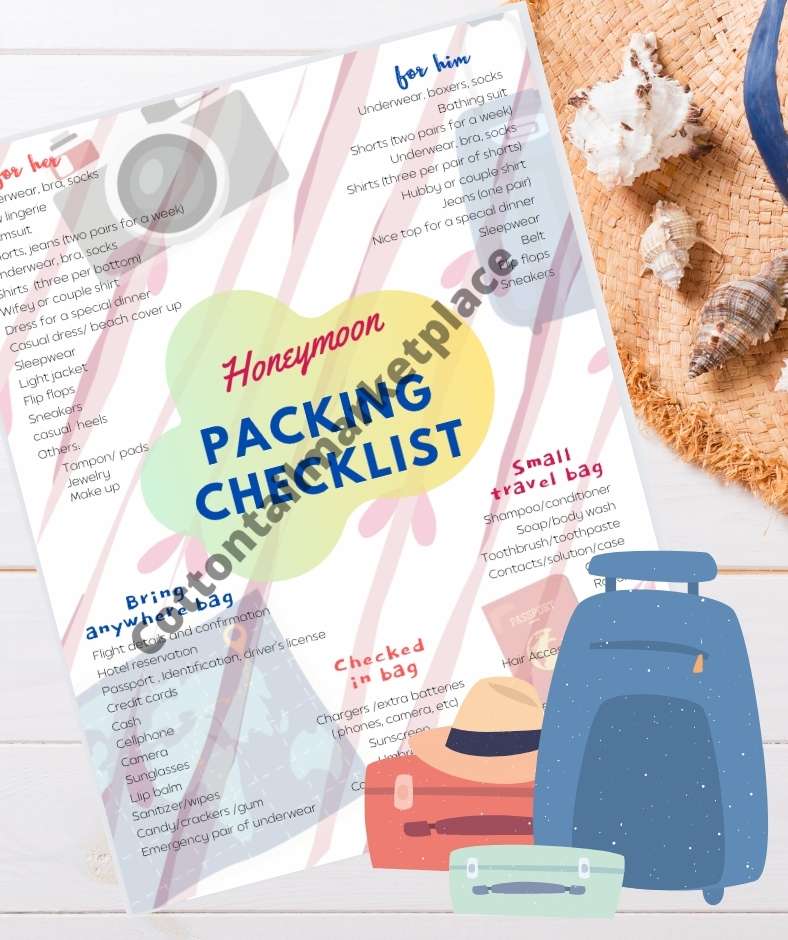 printable honeymoon packing list