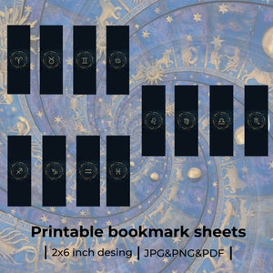 Horoscope Printable Bookmarks, Horoscope, Digital Bookmarks ...