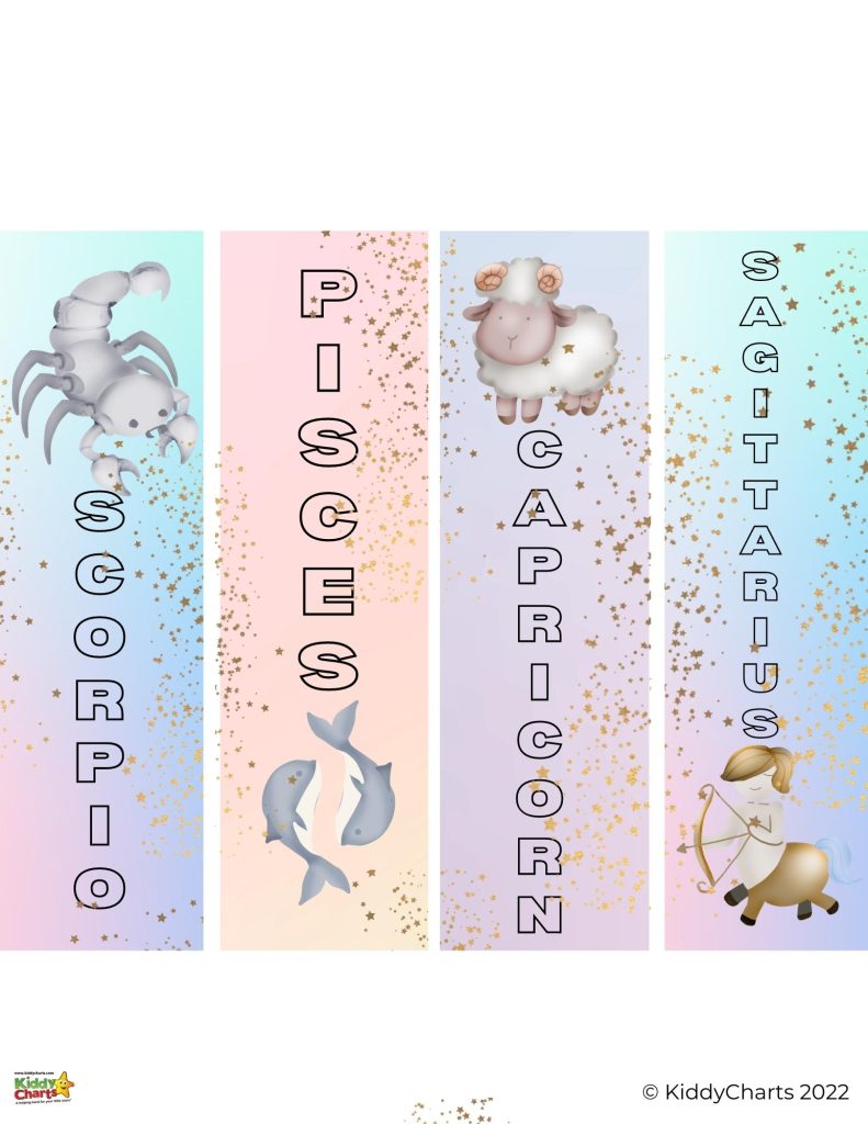 printable horoscope bookmarks