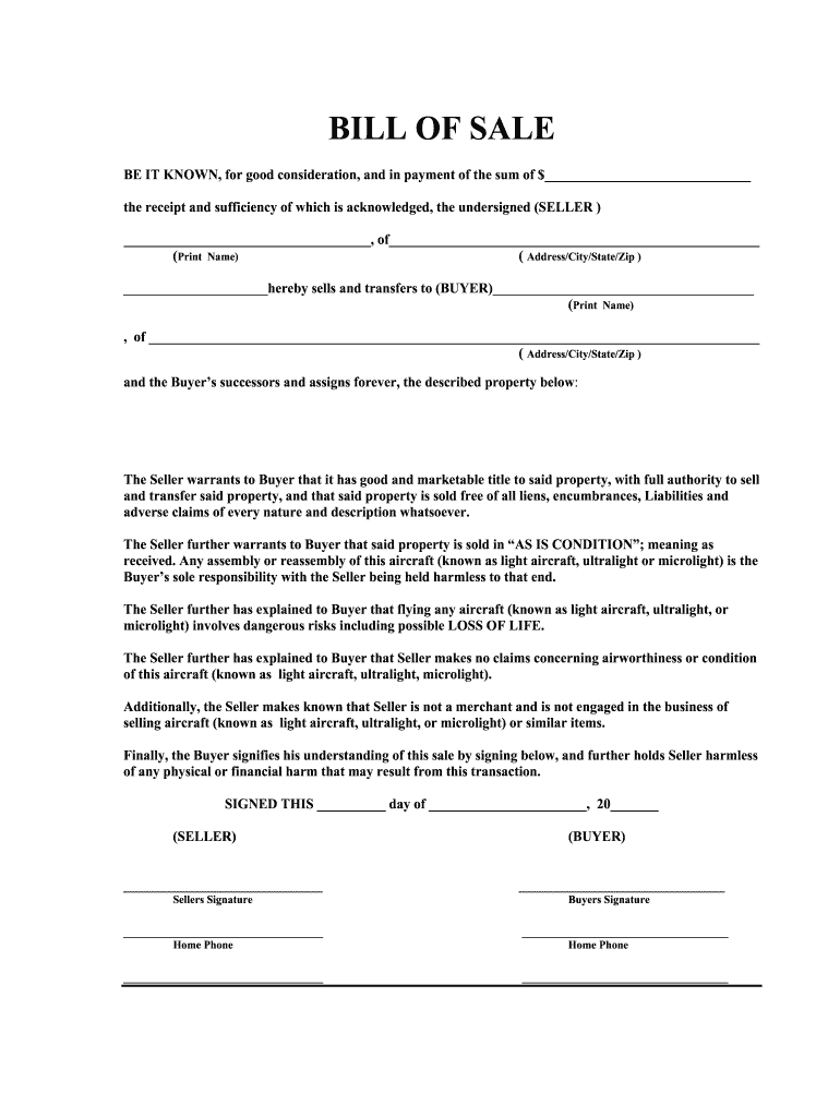 printable horse bill of sale form