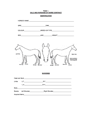printable horse bill of sale form