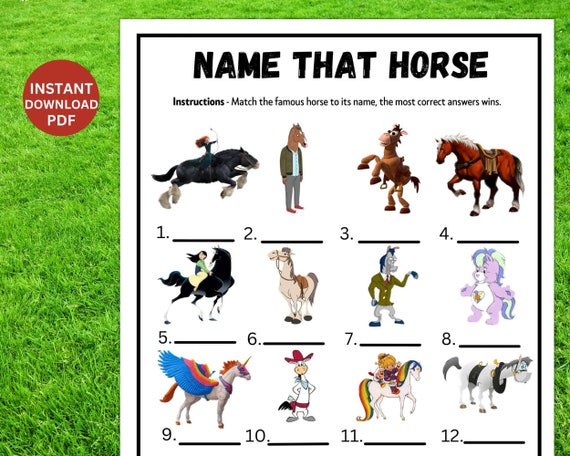Kentucky Derby Name That Horse Trivia Game Derby Party Game for ...