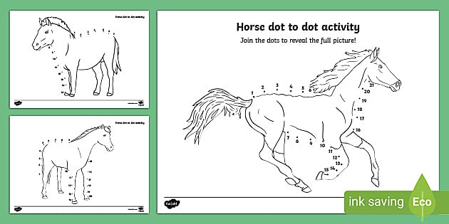 Horse dot to dot printable - KS1 (teacher made) - Twinkl