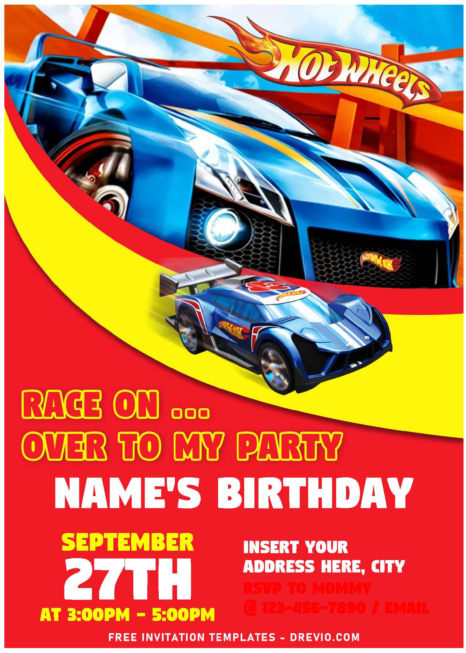 Free Editable PDF) Hot Wheels Wild Racer Birthday Invitation ...