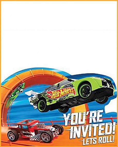 printable hot wheels birthday invitations