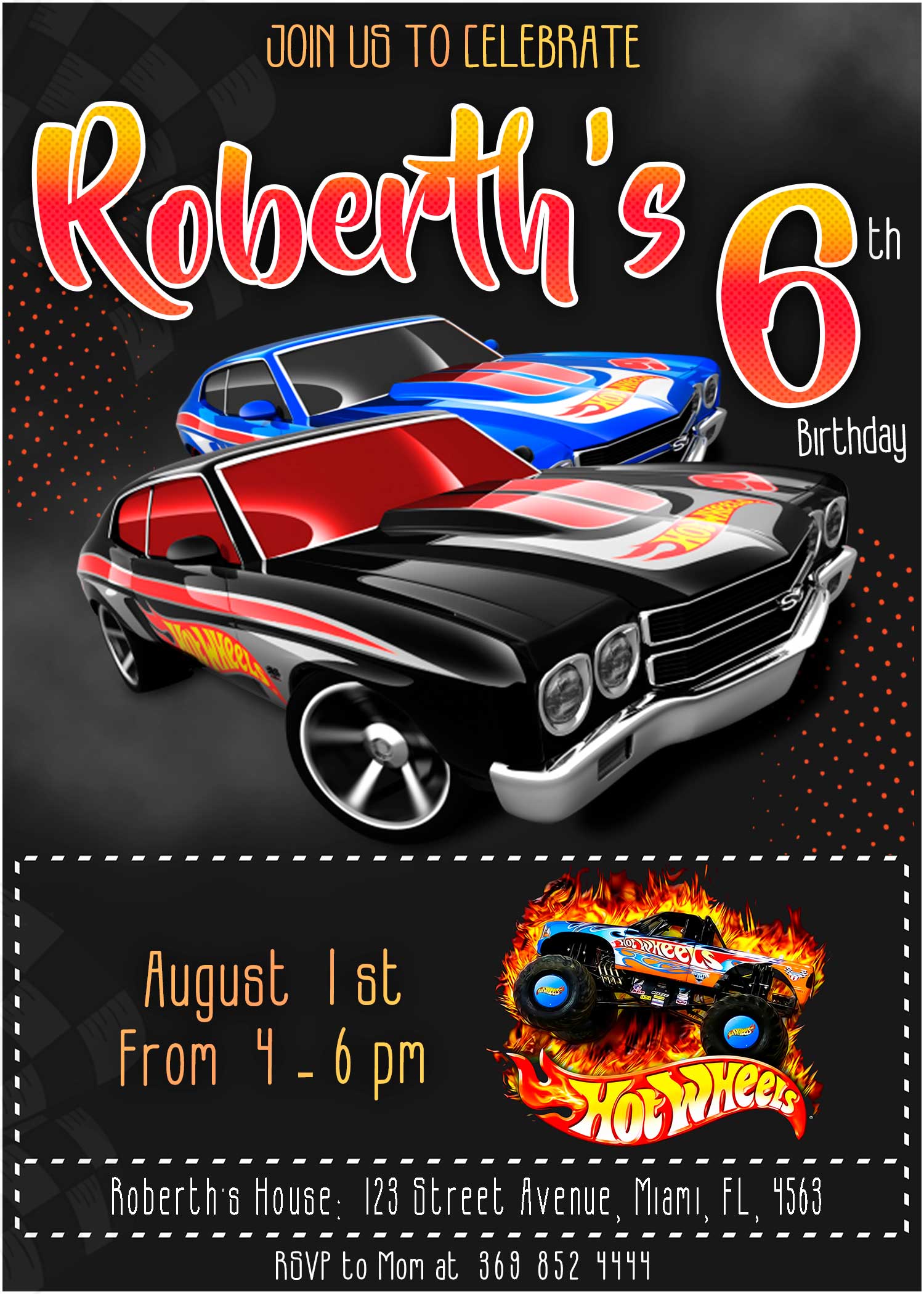 Hot Wheels Birthday Invitation | Awesome Invite