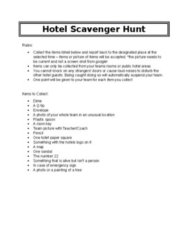 printable hotel scavenger hunt