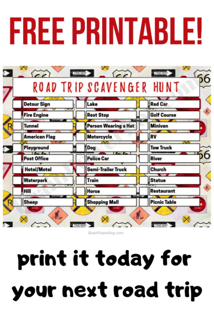 printable hotel scavenger hunt