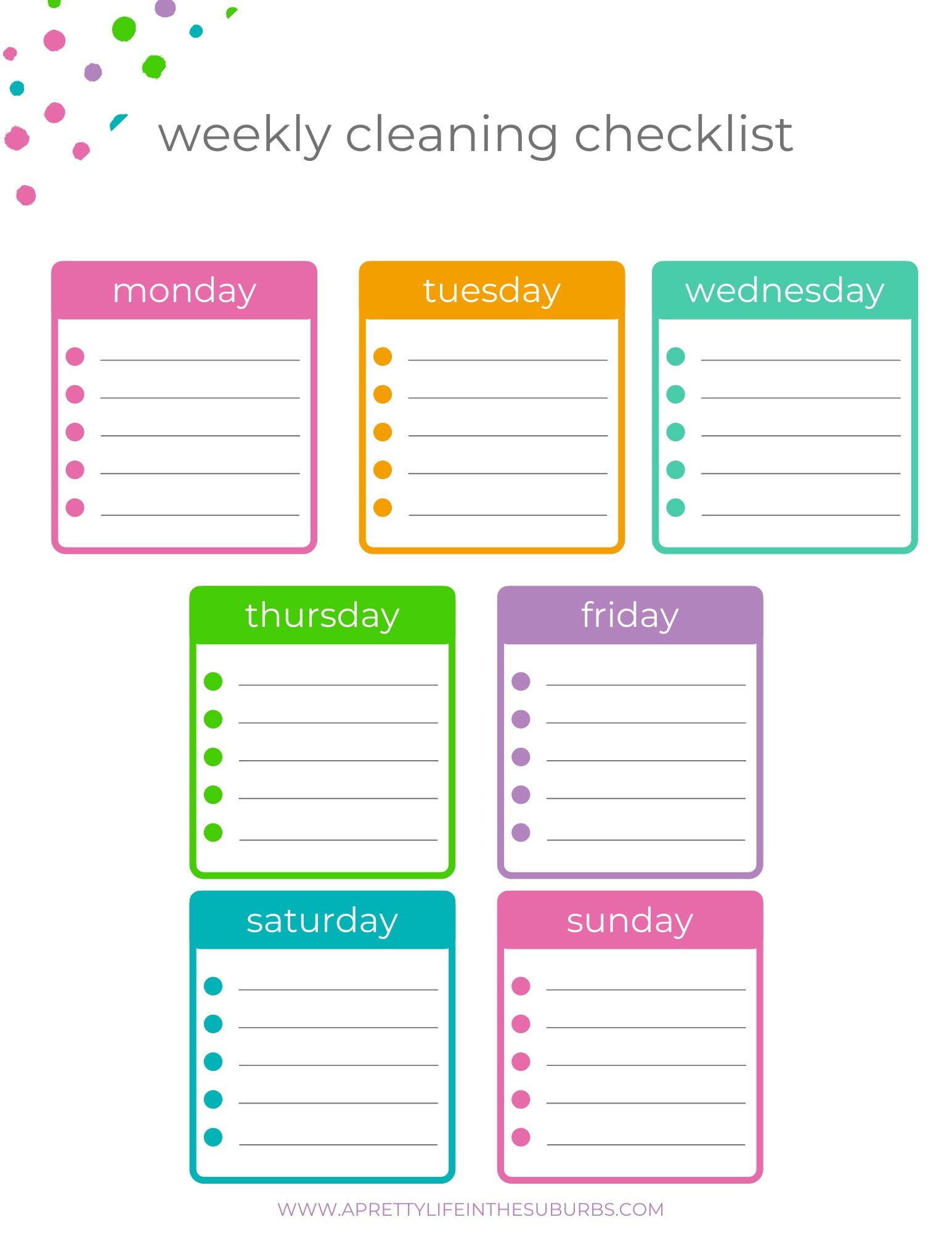 Free Printable Cleaning Planner - A Pretty Life In The Suburbs