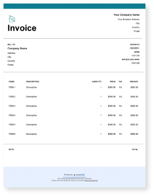 House Cleaning Invoice Template (Word, Excel, PDF, Google Docs)