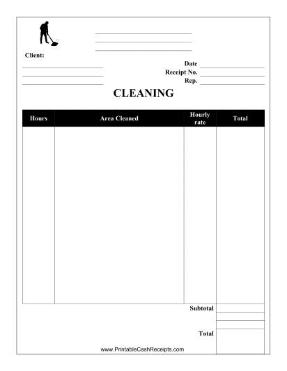 printable housekeeping receipt