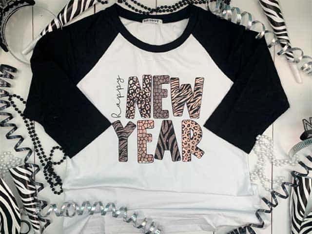 DIY Happy New Year Animal Print T-Shirt - Burton Avenue