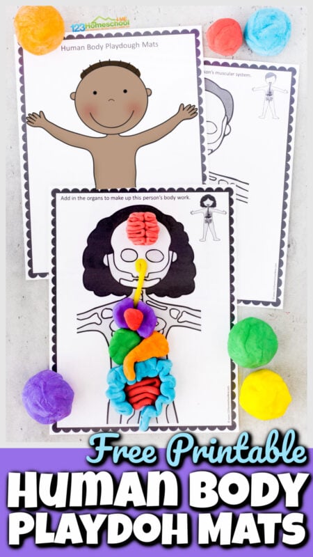 FREE Human Body Playdough Mats Printable Activity for Kids