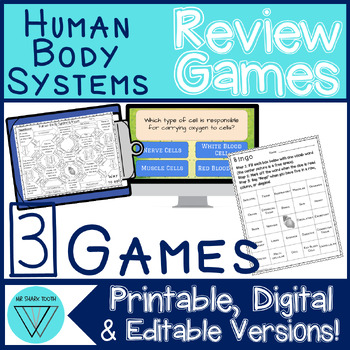 Human Body Systems Games - MS-LS1-3 No-Prep Test Review Activities for  Organs