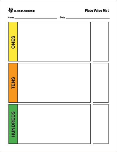 printable hundreds tens and ones chart