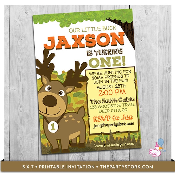 Hunting Birthday Invitations, Hunting Invitation, Hunting Birthday ...