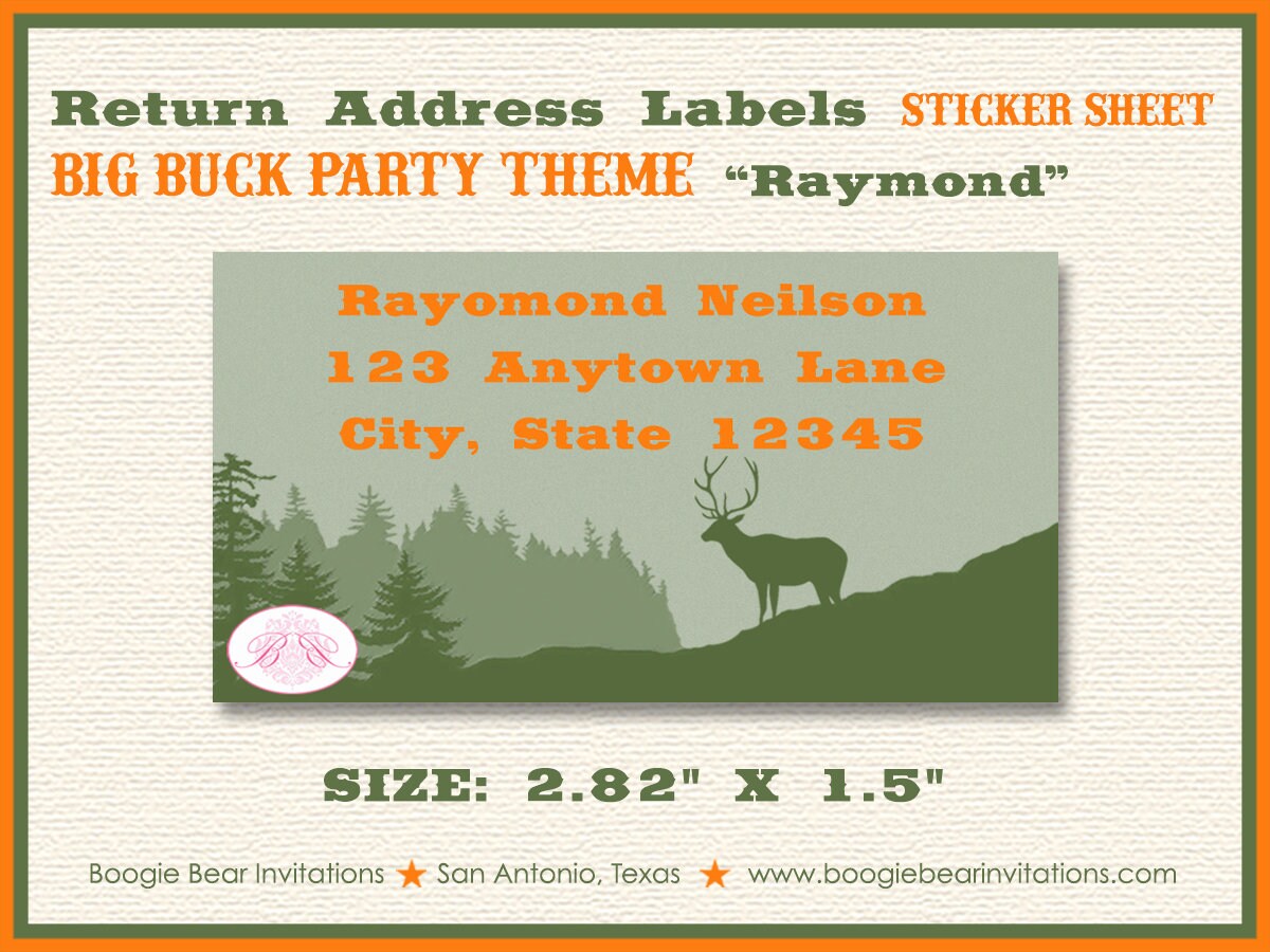 Deer Hunting Birthday Party Invitation Big Buck Elk Boy Mountains ...