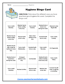 Hygiene Worksheets