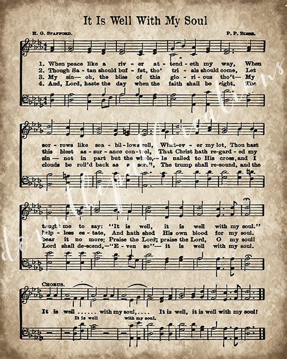 It is Well With My Soul Print, Printable Vintage Sheet Music ...