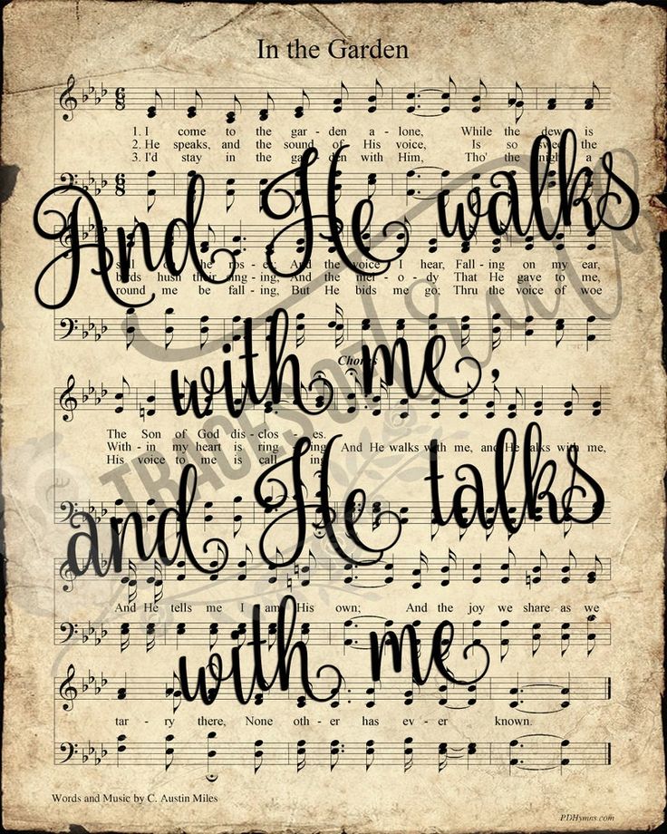 In the Garden Hymn Print | Printable Vintage Sheet Music | Antique ...