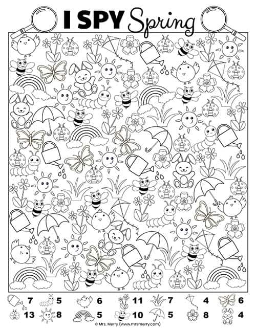 I Spy Game for Spring Free Printable | Mrs. Merry