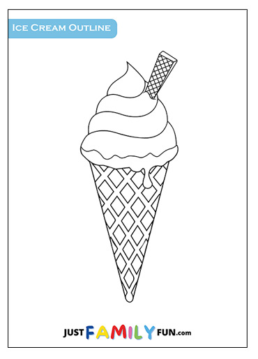 Free Printable Ice Cream Outline | Just Family Fun