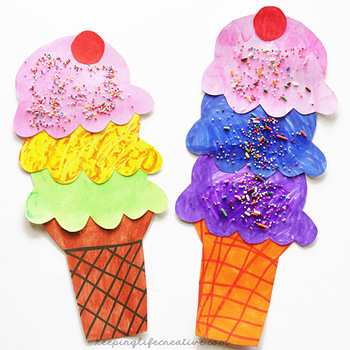 Ice Cream Cone Printable Craft Template by Keeping Life Creative