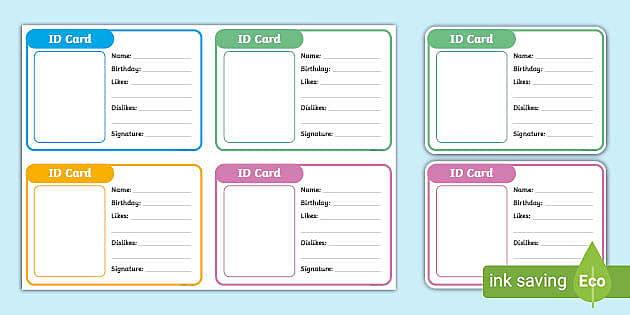 printable id cards templates