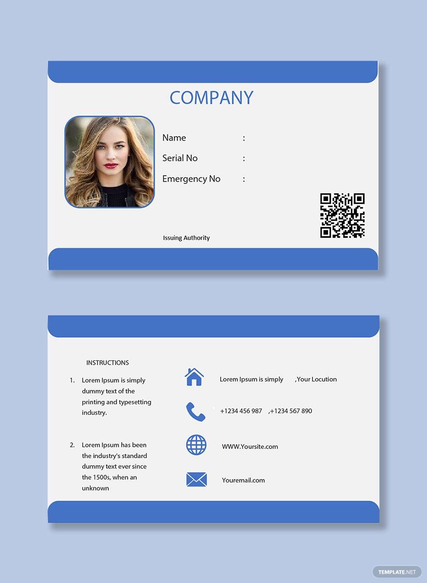 Company Blank ID Card Template in Pages, Word, Publisher, PDF ...