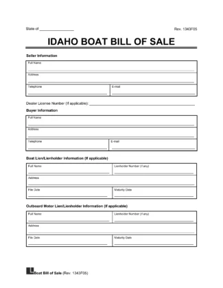 printable idaho bill of sale